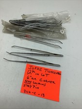 JOFRE 6  Tweezers, 12 Pc In Lot Curved Non Lock, Stop Pin ,3112-c-13
