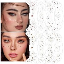 8Ps Face Glitter Speckles Patches, 2Colors 4Styles Glitter Freckles B0DP6V1325
