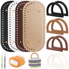 4 8 PCS Bag Bases for Crochet with D Shape Purse Handles for Bag Making, 2 PC...