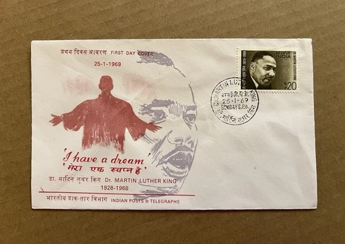 India First Day Cover FDC 1969 Martin Luther King Jr “I Have a Dream” MLK