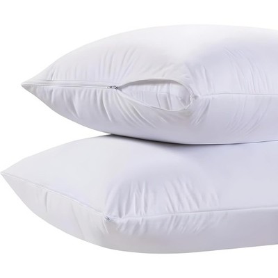 White Classic King Pillow Covers with Zipper 2 Pack - 20 x 36 Ultra-Soft, Coz...