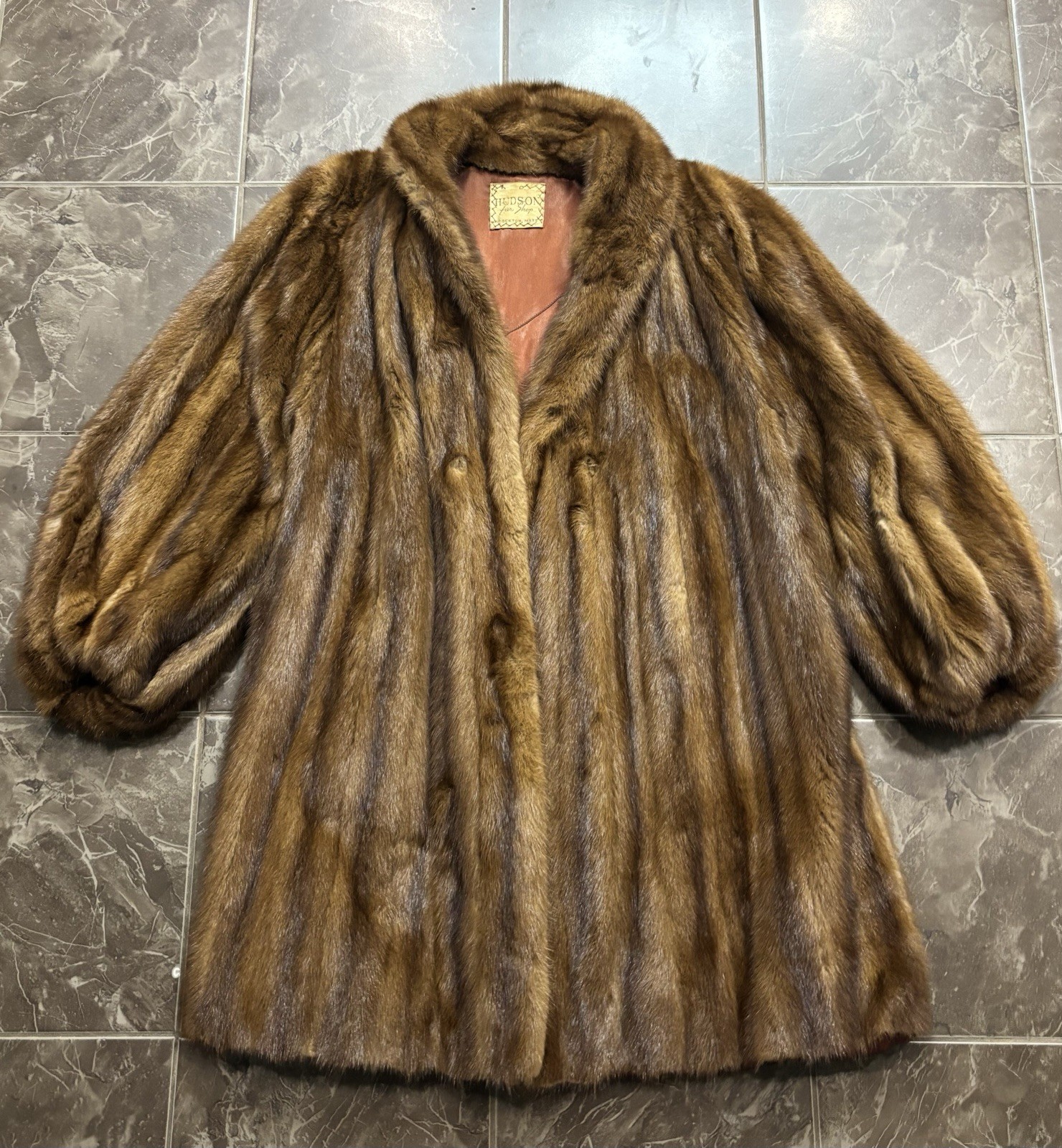 Vintage Hudson Brown Mink Fur Coat Women’s Size XL Unisex