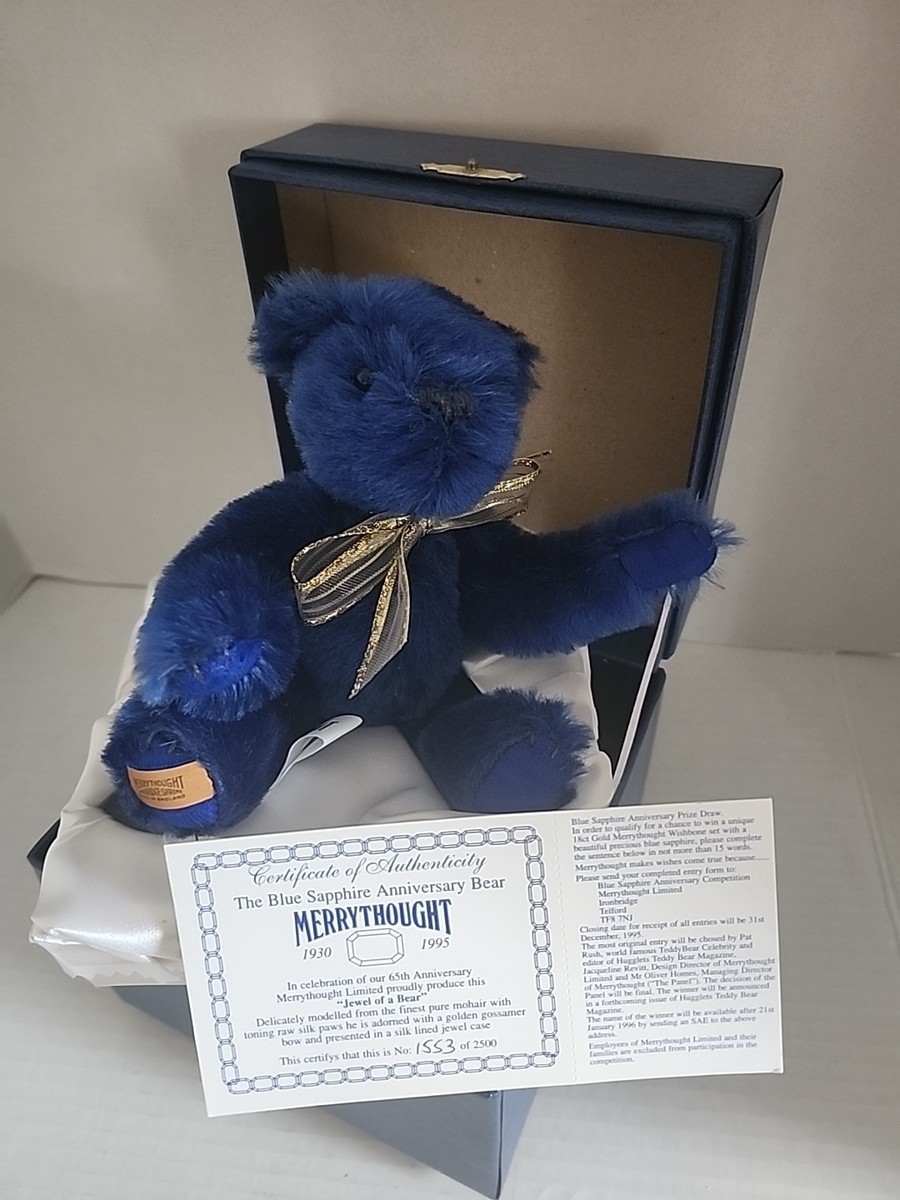 Rare Merrythought Blue Sapphire 65 Anniversary Bear 1553/2500