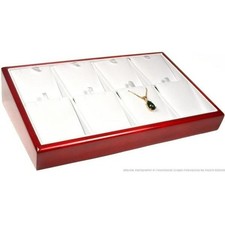 8 Slot Rosewood Finish Pendant Earring Display Tray