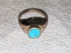 VINTAGE TURQUOISE  STONE STERLING SILVER 925 RING HANDCRAFTED SIGNED SIZE 7.5 — photo 8