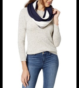 Calvin Klein Navy Blue Infinity Loop Scarf One Size