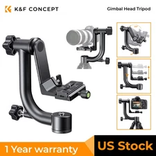 K&F Concept Panoramic Gimbal Tripod Head with 1/4'' Standard Quick Release Plate