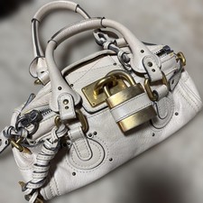Auth Chloe Paddington Ivory Leather Handbag S...