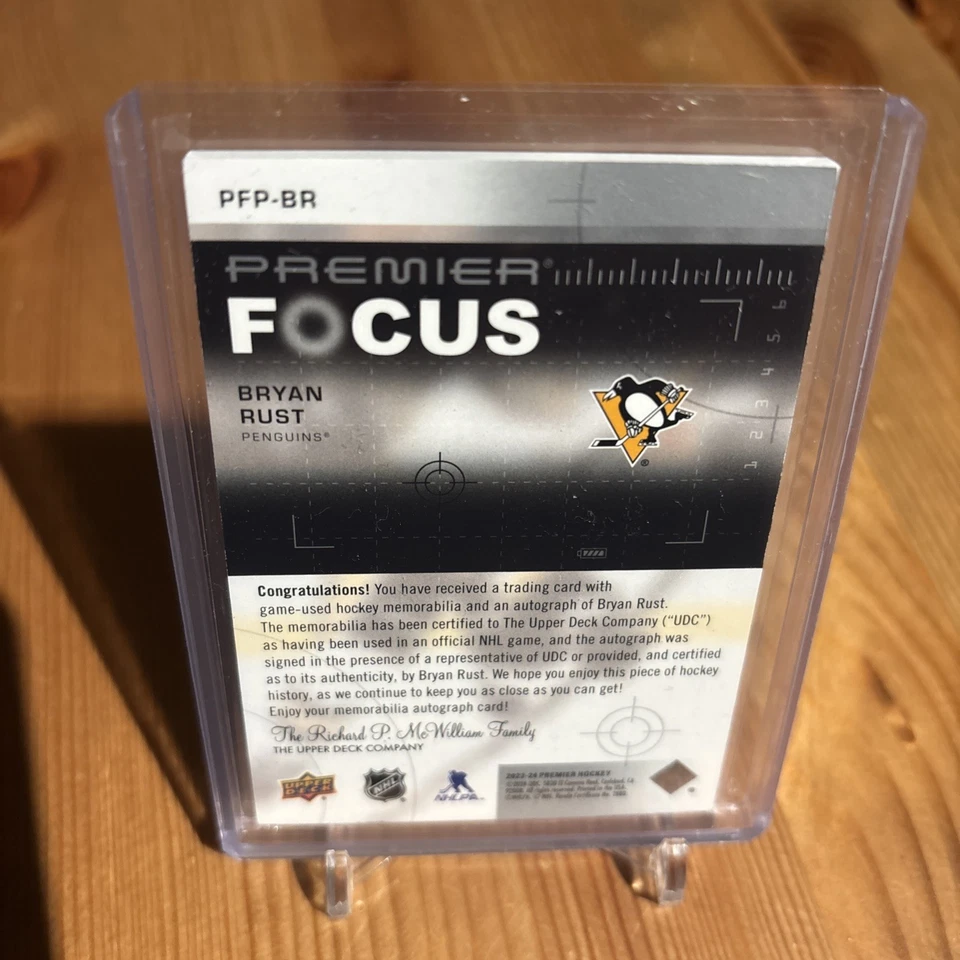 Bryan Rust Premier Focus Jersey Auto /50 2023-24 Premier Hockey - Image 3 of 3