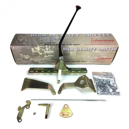 Push Button Transmission Shifter Kit w/ 16 Black Arm for GM Powerglide - Picture 2 of 14