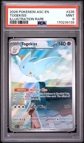 PSA 9 Togekiss 235 Illustration Rare Ascended Heroes Pokemon
