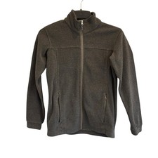 Columbia Fleece Jacket Kids Large 14 16 Black Gray Full Zip Boys Girls Youth