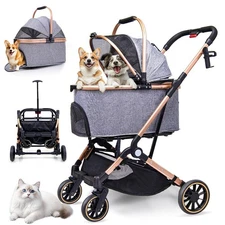Dog Stroller for Dogs - 3 in 1 Pet Stroller with Detachable Storage Basket 4 ...