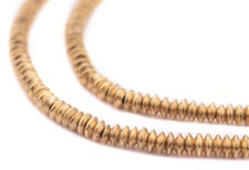Bright Brass Saucer Beads 5mm, 24 Inch Strand