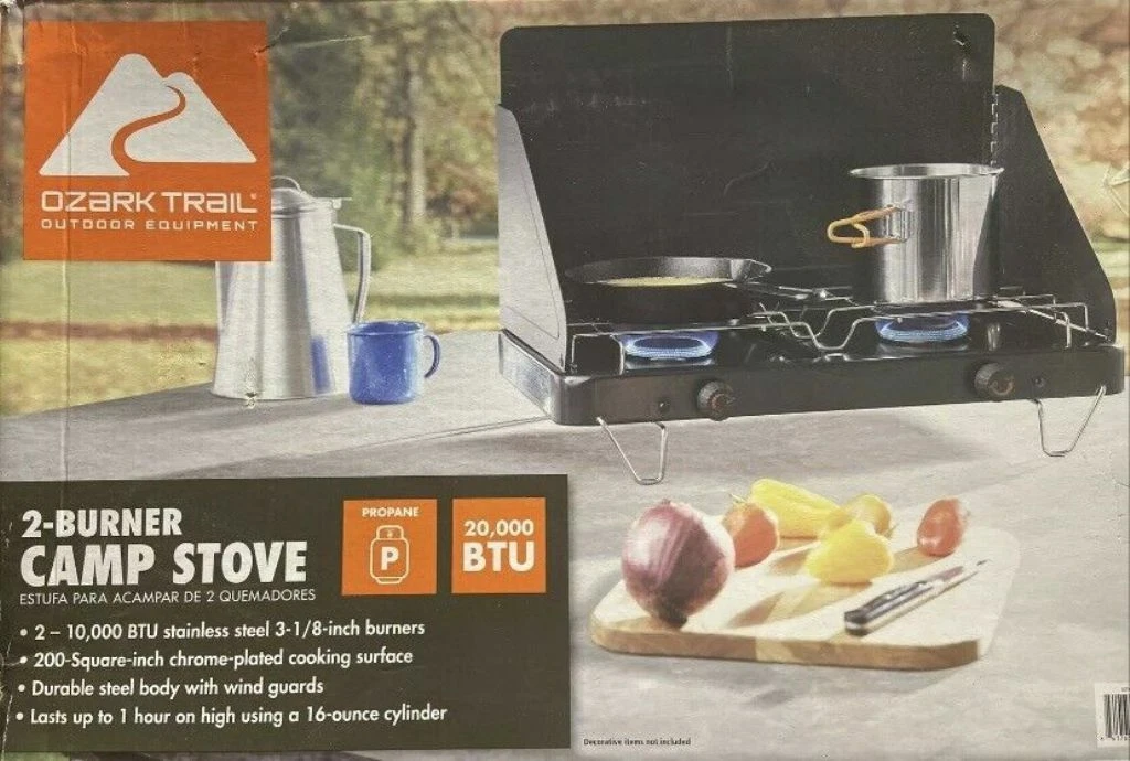 Burner Camp Stove Outdoor Equipment Portable Cooktop Camping Ozark Trail 2  NEW! | eBay