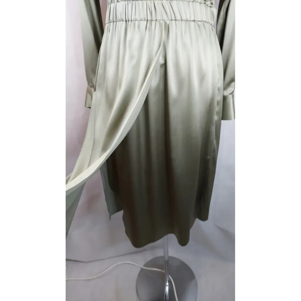 Brunello Cucinelli Silk Long Sleeve Midi Dress  Size:L   $4295    NWT View 6