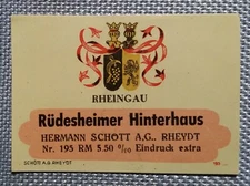 Old Small Bottle Label Toy Shop Dollhouse Wine Rüdesheimer Back House