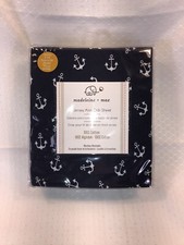 Boys Infant Baby Jersey Knit Crib Sheet 100 Cotton Nautical Anchors Navy Blue