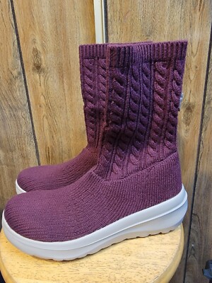 Skechers Air Cooled SZ Goga Mat Women's Burgundy Mid-Calf