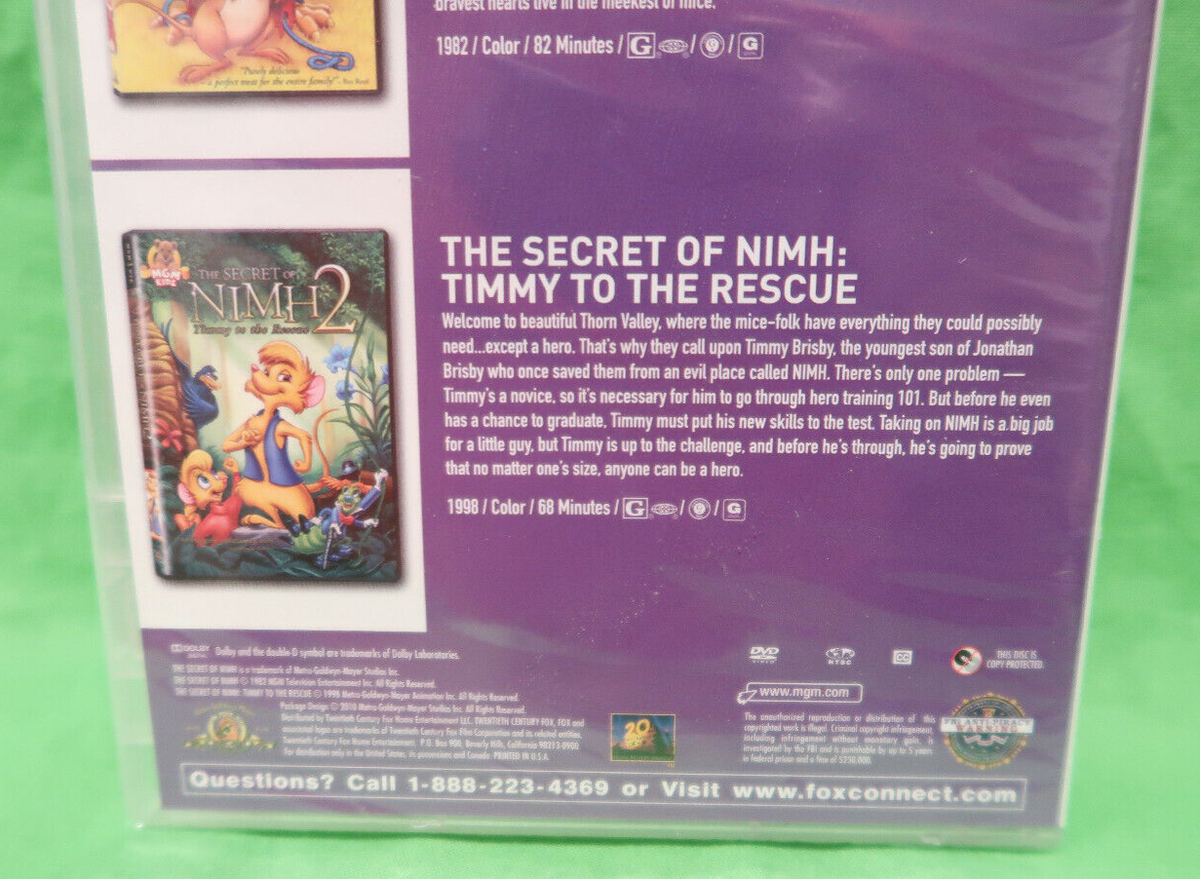The Secret of Nimh/The Secret of Nimh 2 (DVD, 2011) for sale