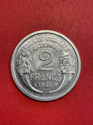 2 Francs 1941 Aluminium type Morlon - SPL - Brillant d'origine - Photo 1/2