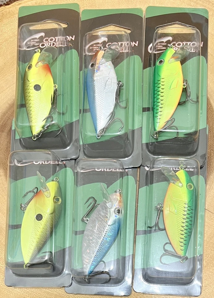 CRD OWAFER Crankbaits (lote de 6) Cordell de algodón, pesca de lubina, ¡envío gratuito! Nuevo con etiquetas Foto 2 de 4
