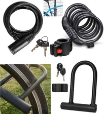 Security Lock Bike Cycle Motorbike Scooter Lockseasy Bracket U Shape & Wirelock