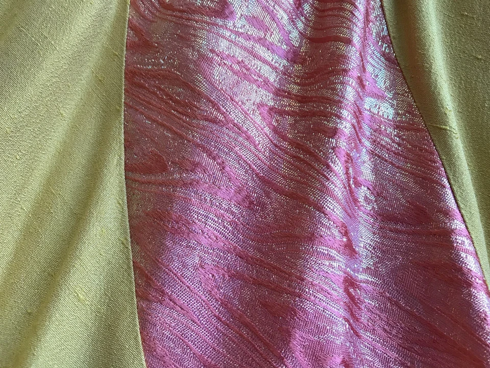 Trapecio Festival Español Falda Larga Dorado Melocotón Brillante Disfraz Adulto De Colección Foto 3 de 4