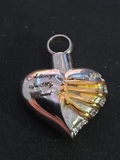 Heart Cremation Jewelry Ashes Urn Necklace Lockets Human Pet Gold Tone Ribcage