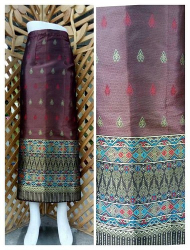 LAOS/THAI SILK SARONG SKIRT WAIST ONE SIZE WRAP AROUND/LENGTH 34/35" - Picture 114 of 117