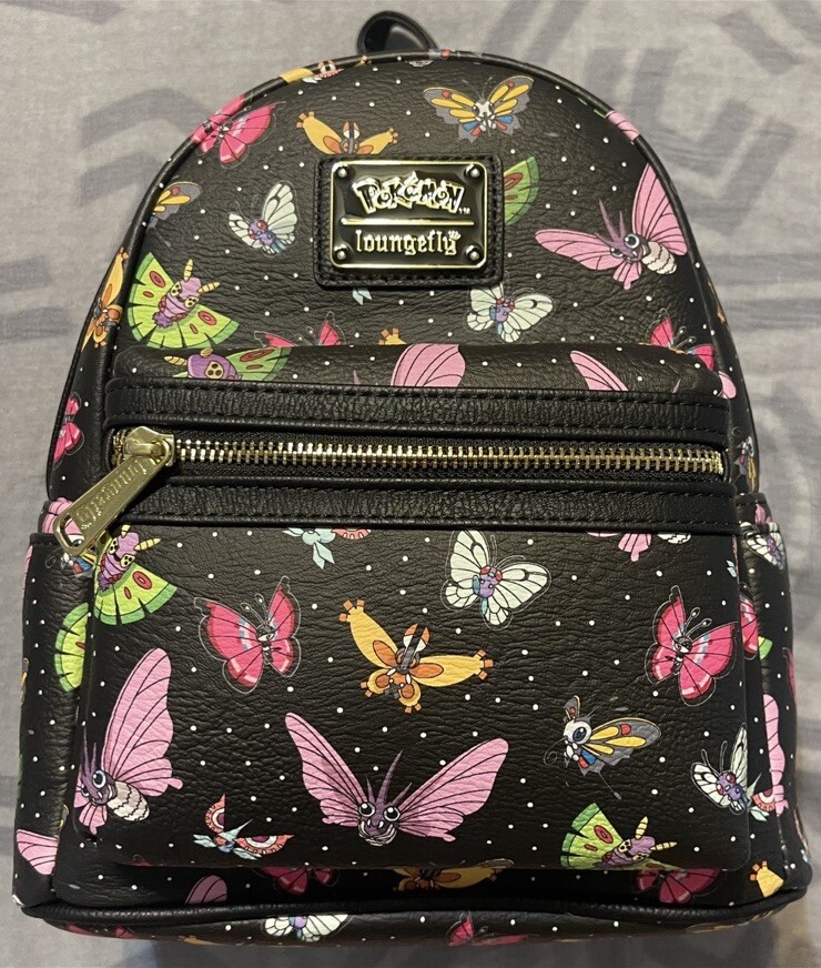 Loungefly Pokemon Butterfly Black Winged Bug Flying Mini Backpack NWT Hard Tag