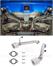 Rear Axle Back Double Wall Dual Stainless Tips Exhaust For 370Z 09-Up Z34