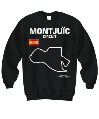 Track Outline Series Montjuic Circuit Spain - Sweatshirt