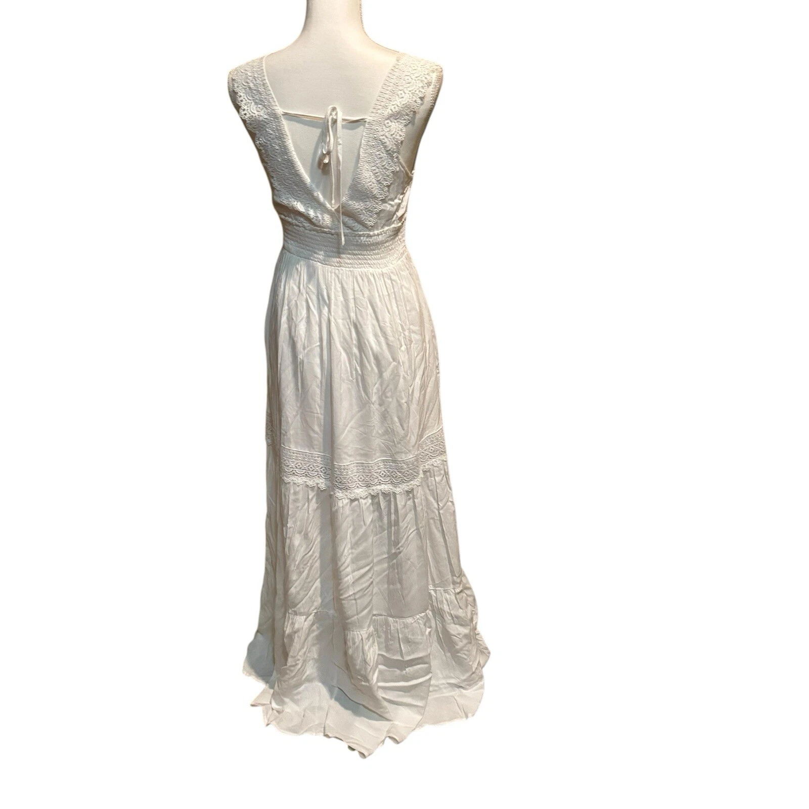 OFF WHITE Max abito donna Altar'd State bianco sporco 100% cotone nuovo con etichetta taglia XS dettaglio pizzo