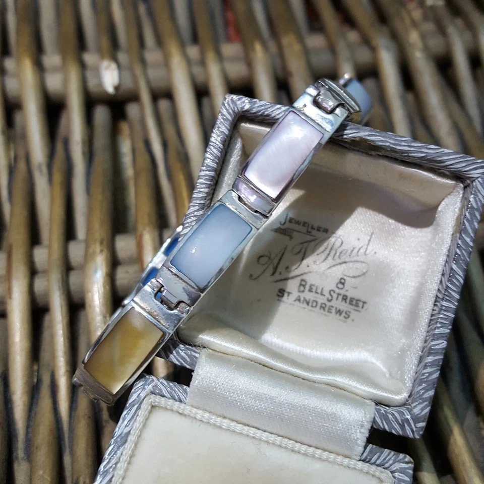 Pulsera Tenis Doblete Madreperla Vintage Plata de Ley 925, Madreperla Foto 2 de 4