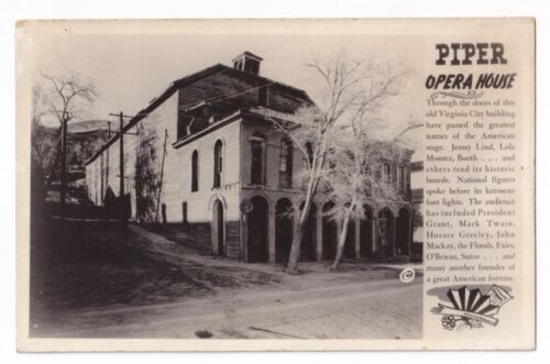 Exterior Piper Opera House, Virginia City, Nevada. RPPC Posted 1944