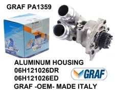 GRAF VW Audi 2.0T TSI TFSI Upgraded OEM GRAF Thermostat Water Pump Kit ALUMINUM