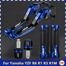 For Yamaha YZF R6 R1 R3 R1M CNC Handle Grips Cap Brake Clutch Levers Sets
