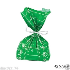 24 Super Bowl TAILGATE Party Favors FOOTBALL FIELD CELLO Goody TREAT BAGS