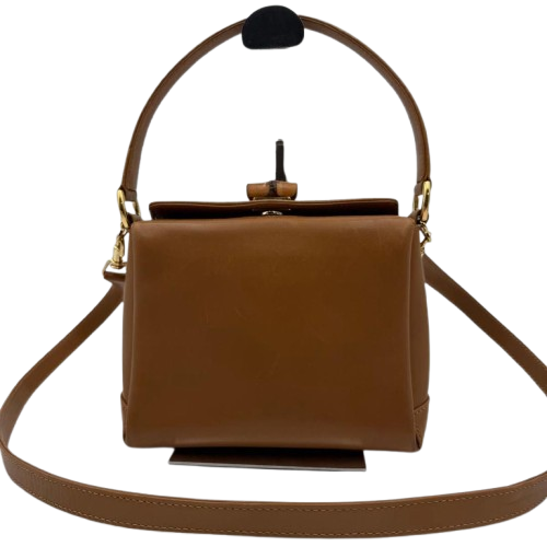 [With Dust bag Authentic Used] Vtg GUCCI Bamboo Turnlock Crossbody Shoulder Bag