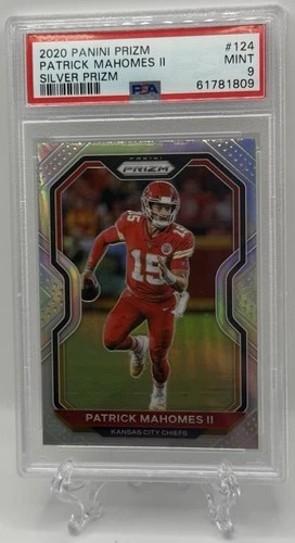 Patrick Mahomes II 2020 Panini Prizm Silver Prizm #124 PSA Mint 9! Chiefs