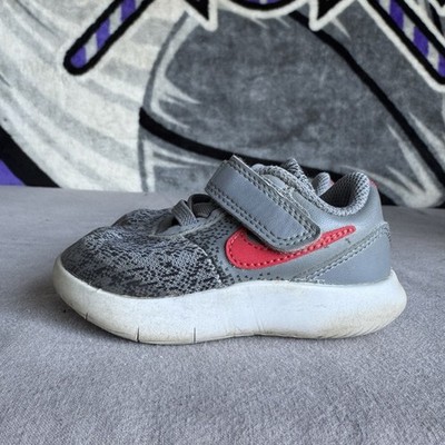 Size 4c - Nike FLEX CONTACT (TDV) Toddlers Grey/Red 917935-003 Shoes