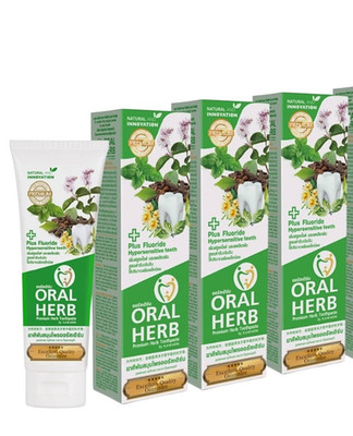 3x50g ORAL Toothpaste Herbal Herb Care Natural Teeth Premium Fluoride Reduce