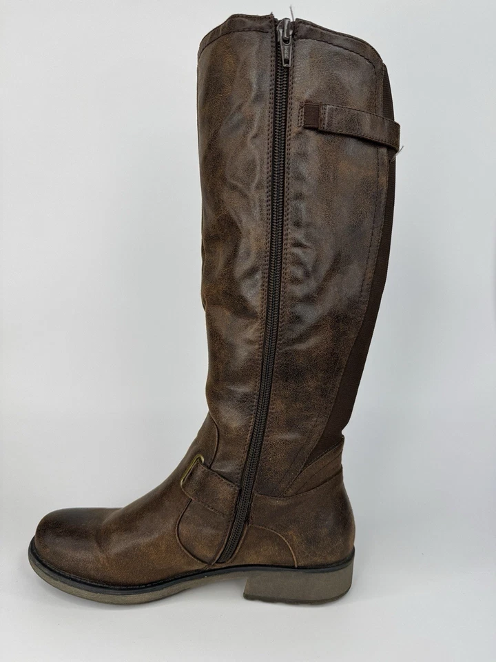 Baretraps Sophy Brown Riding Boots Women’s 7.5M Faux Leather Tall Zip Equestrian - Image 4 of 4