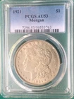 1921 Morgan Silver Dollar Graded by PCGS AU53 - Nice Coin