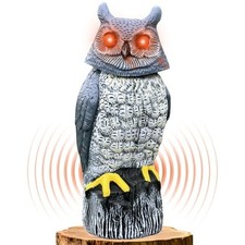 Solar Powered Garden Owl with Motion Detection, Rotating Head, Realistic Hoots
