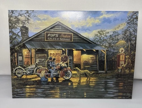 Indian Motorcycle Metal Tin Sign Vintage Style Motorcycle Garage Decor