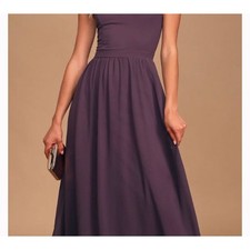 Lulus Air of Romance Dusty Purple Maxi Dress Medium Formal Flowy Evening