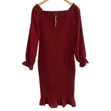 Baltic Born Esther Smocked Off Shoulder Dress Sz Medium Ruffle Holiday Wedding