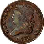 Photo of a 1825-P Half Cent from an eBay listing that sold on Jul 18, 2026